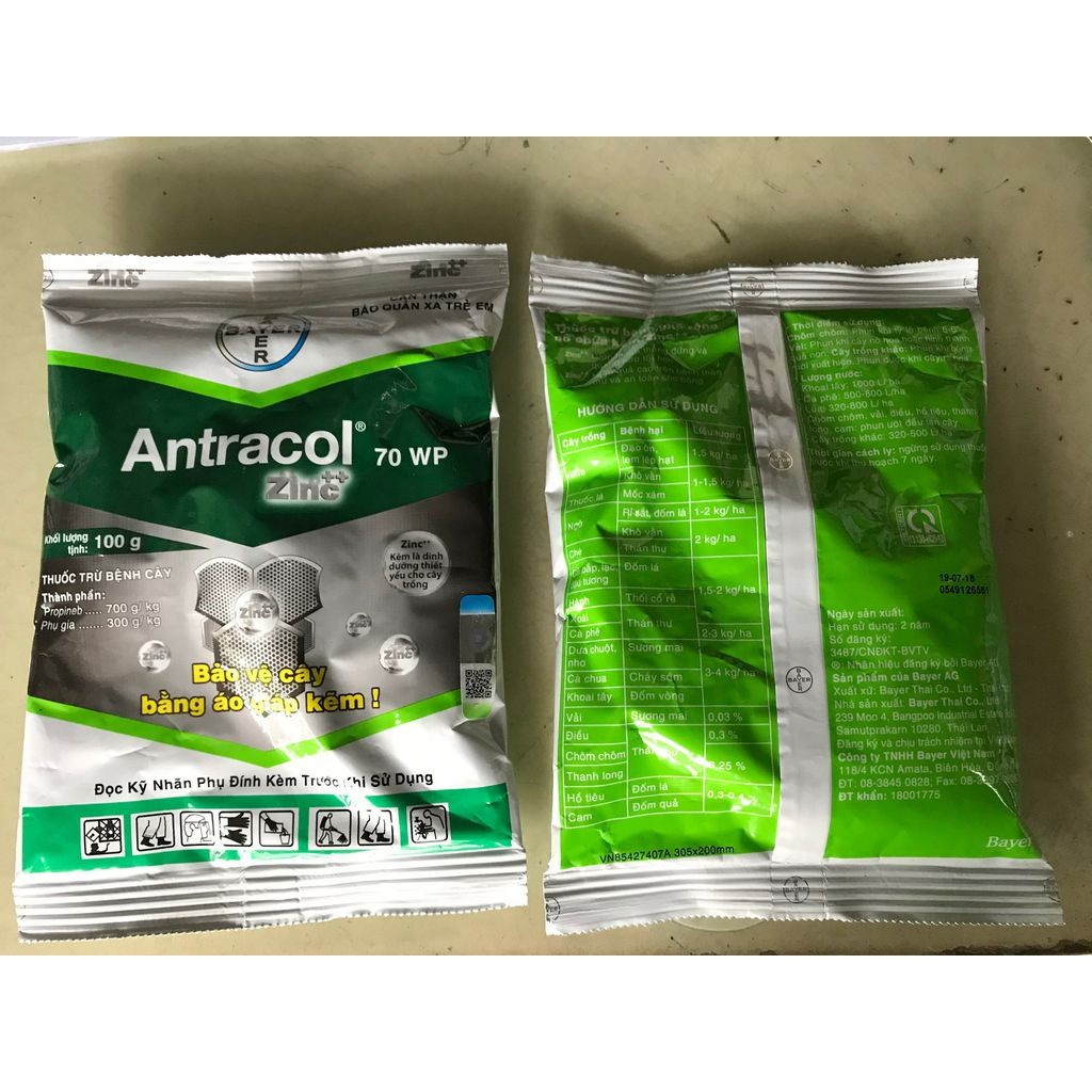 Antracol 70WP - thuốc trừ nấm bổ sung vi lượng kẽm