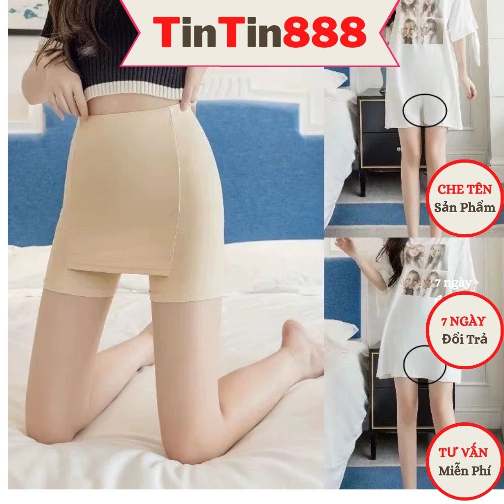 Quần mặc trong váy chống lộ co dãn nhiều mềm mịn mát, Quần đùi mặc váy che phủ an toàn 2 lớp 037 - TinTin888