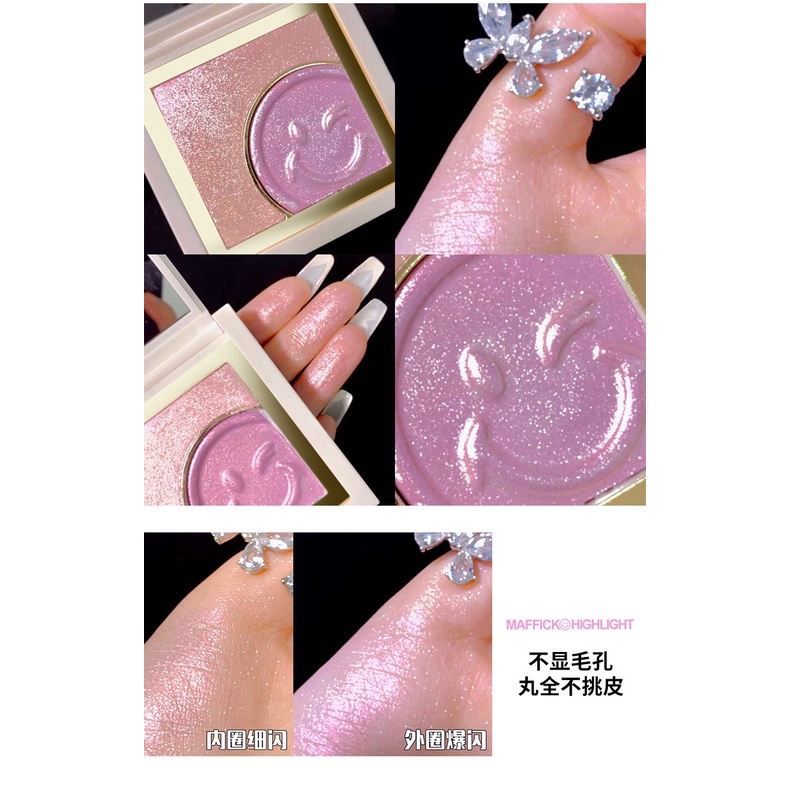 Phấn Bắt Sáng Trang Điểm Mặt Màu Sắc Nổi Bật Thiết Kế Hình Mặt Cười