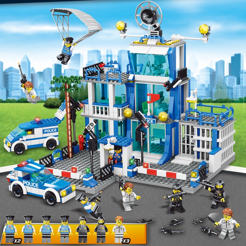 [784 CHI TIẾT] Bộ Đồ Chơi Lắp Ráp Lego Cảnh Sát SWAT, Mô hình Lego Trụ Sở Cảnh Sát / Máy Bay / Tàu Chiến