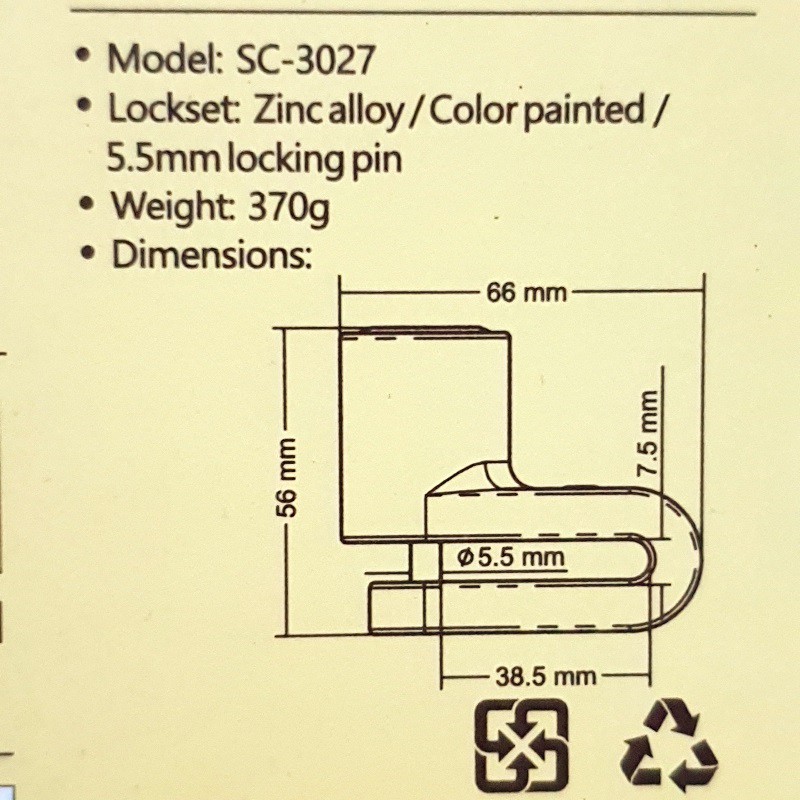 Khóa đĩa xe máy chống trộm SCHONE SC-3027 Bạc ( GERMANY) - SunShine Store