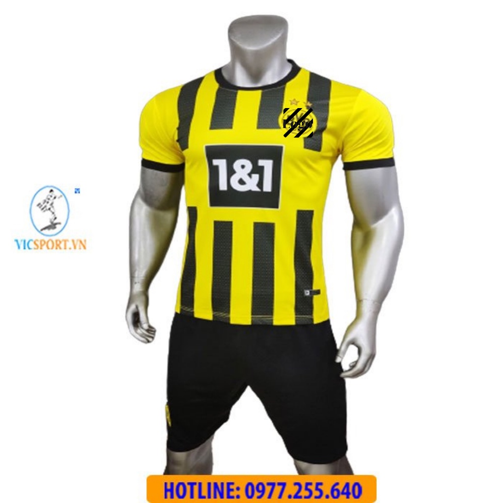 Áo Bóng Đá Trẻ Em, Quần Áo Đá Banh Cho Bé CLB DORTMUND mùa 2022 - 2023 Thun Lạnh - Vicsport