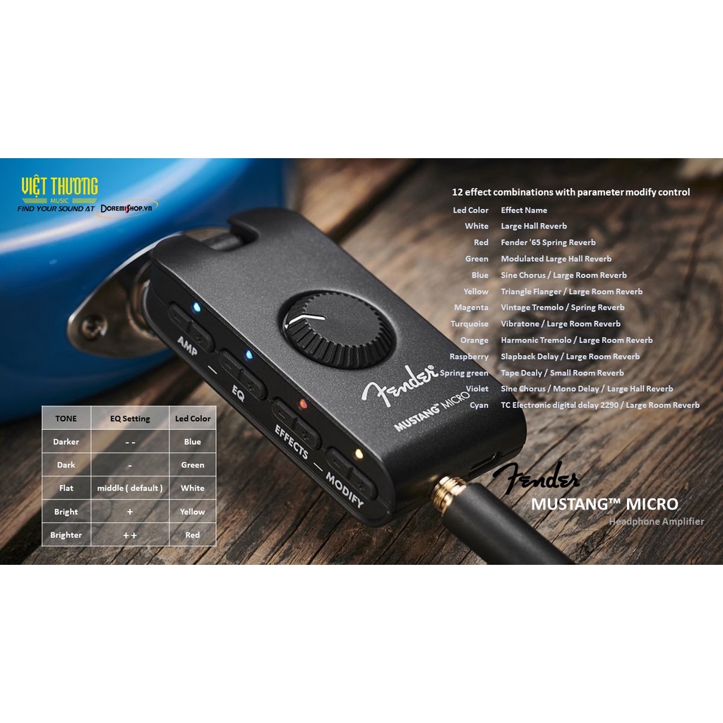 Thiết bị âm thanh đàn guitar điện Fender Amplug Mustang Micro