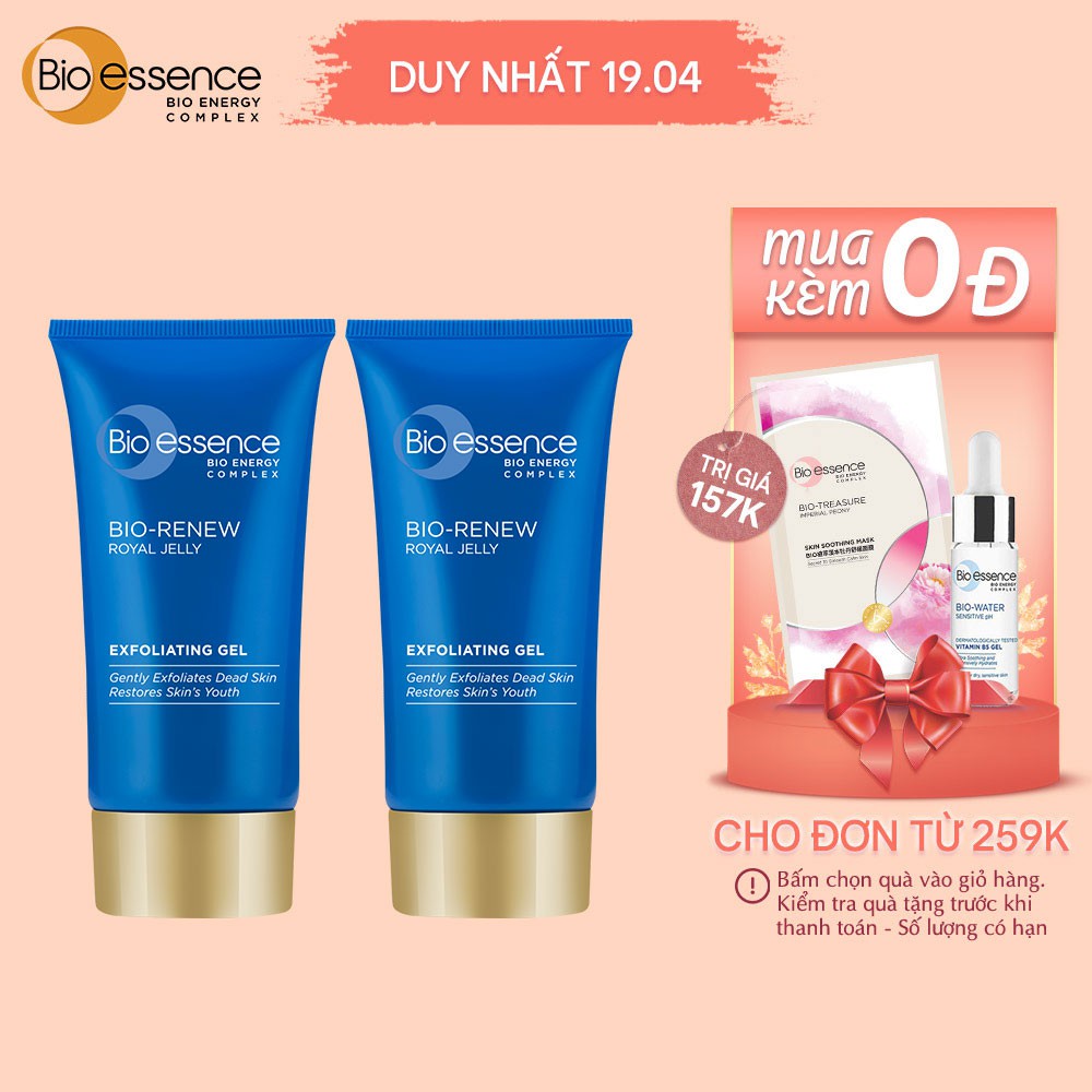 Bộ 2 Gel tẩy tế bào chết dưỡng da tươi trẻ Bio-Essence Bio-Renew tinh chất sữa ong chúa 60gr/chai | BigBuy360 - bigbuy360.vn