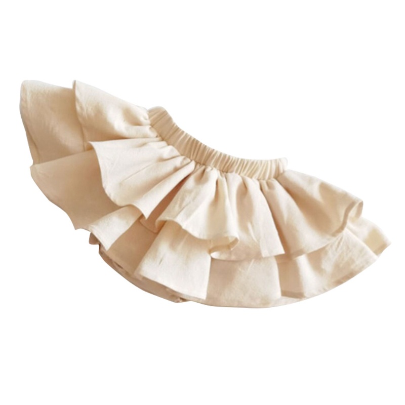 Quần Short Giả Váy Hai Lớp Bằng Vải Cotton Dành Cho Bé Gái