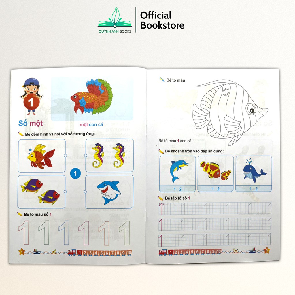 Sách - Phát triển IQ cho bé làm quen toán học và tập tô cho trẻ 4-5 tuổi (Bộ 8 quyển) - NPH Việt Hà