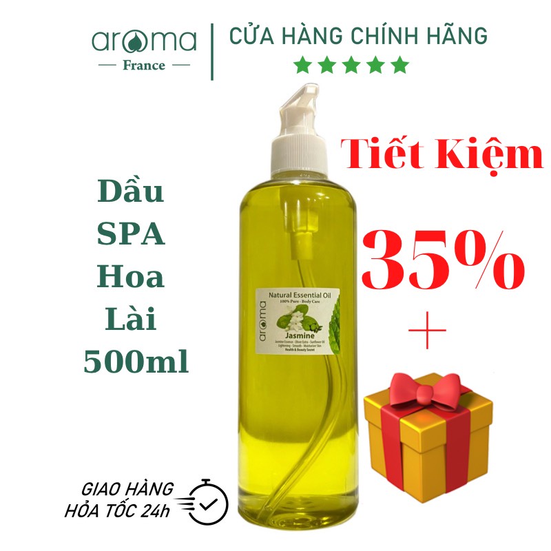 Dầu Massage Body Aroma Thiên Nhiên 500mL Hoa Lài Body Oil spa