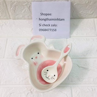 Thìa gốm sứ ăn dặm cho bé hình Thỏ ngộ nghĩnh
