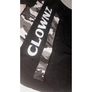 ClownZ half camo baseball jersey size M
