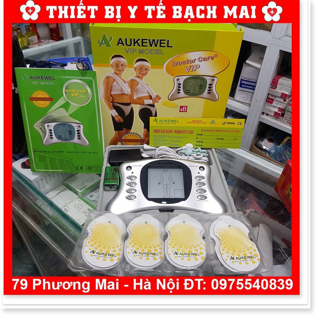 Máy Massage Xung Điện Trị Liệu 8 Miếng Dán AUKEWELL Doctor Care Vip [Bảo Hành 05 Năm]