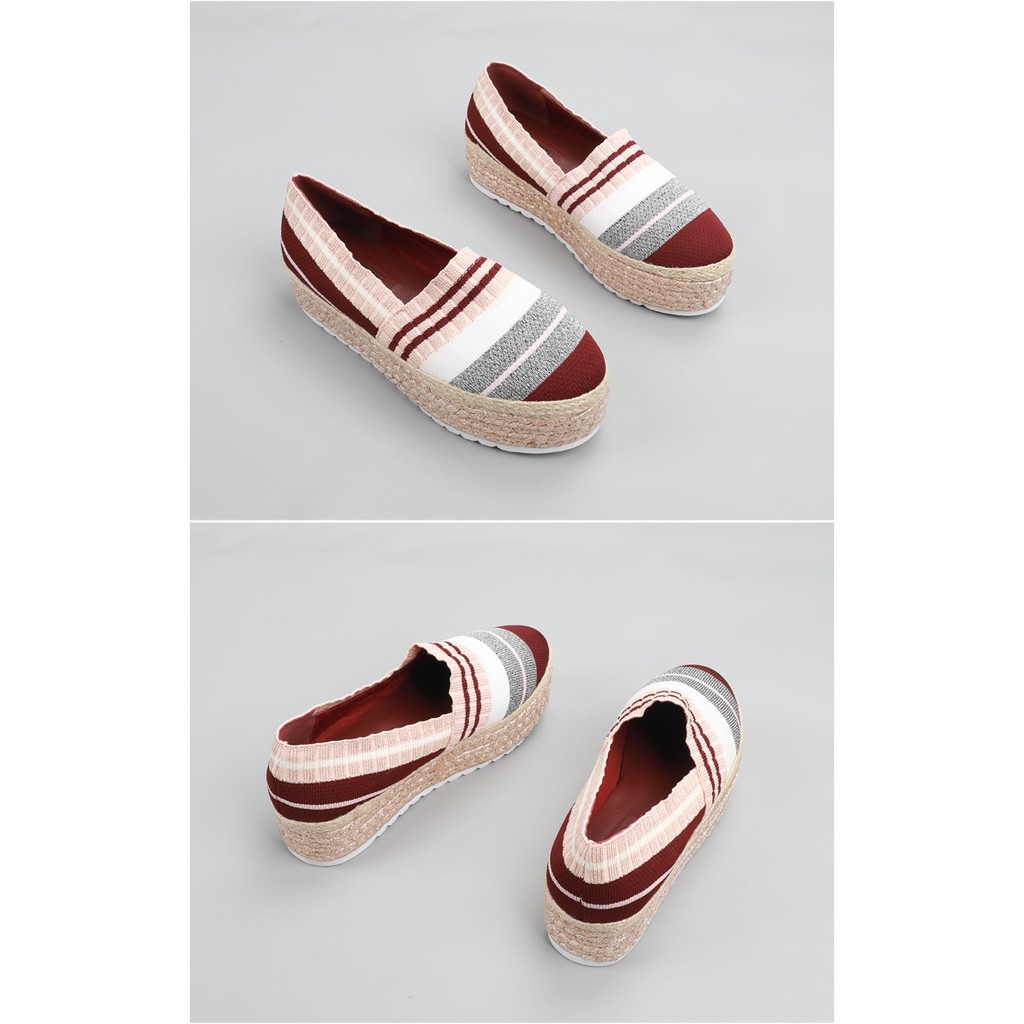 [order] giày slipon đế bánh mỳ cói phối len hàng xk siêu đẹp | BigBuy360 - bigbuy360.vn