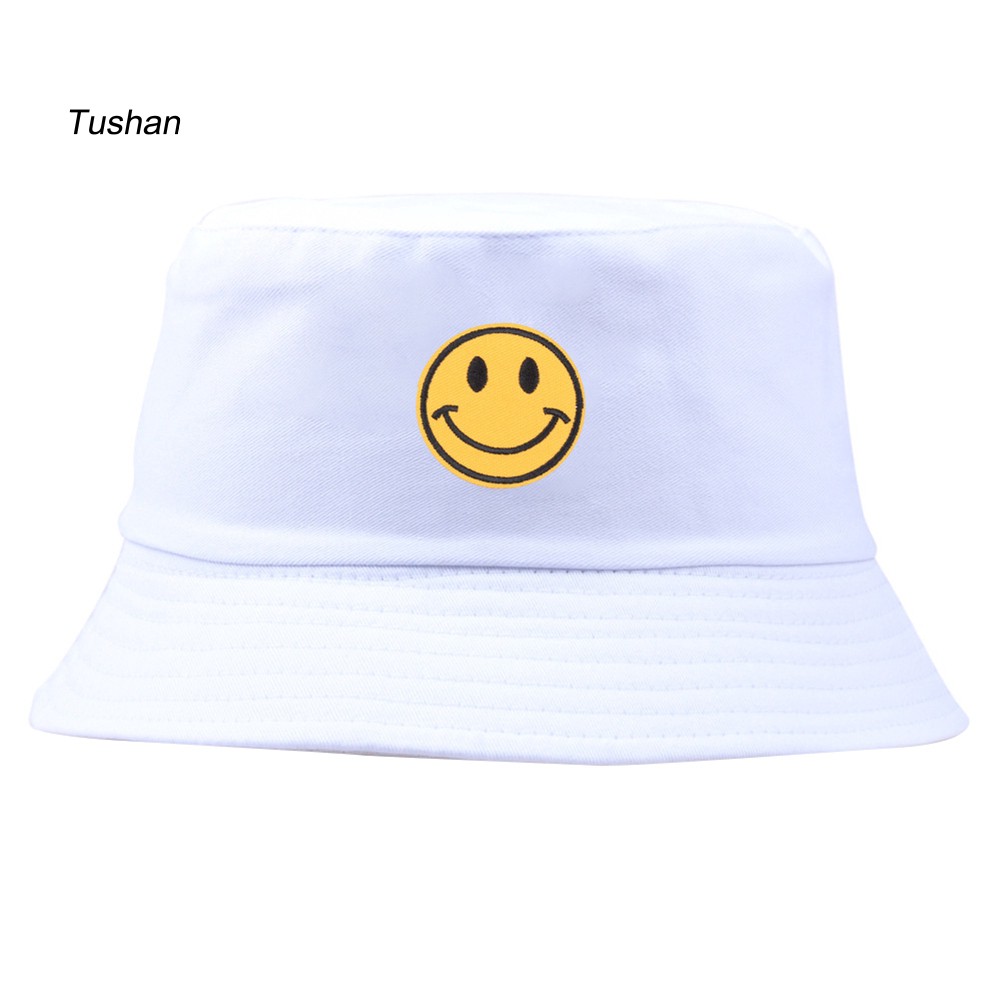 Nón tai bèo thêu hình mặt cười dễ thương cho nam nữ