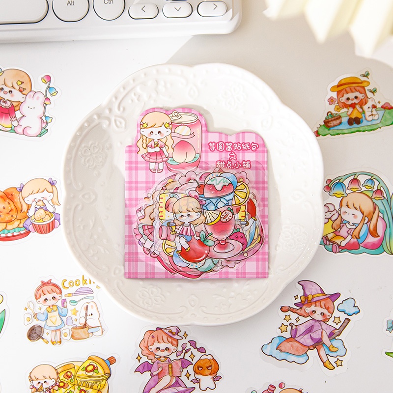 Bộ 30 Miếng Dán PET Chống Thấm Nước Họa Tiết Hoạt Hình Dễ Thương Trang Trí Sổ Tay DIY