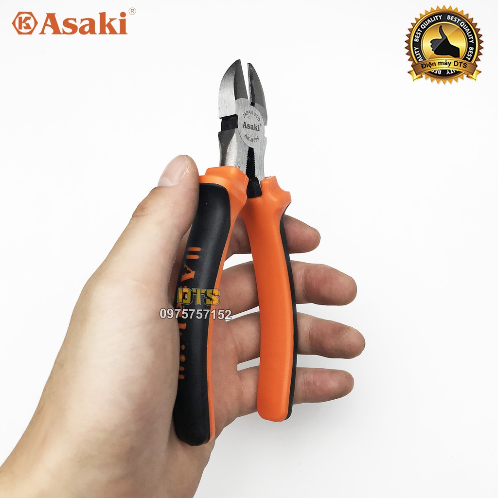 Kìm cắt kiểu Mỹ Asaki A+cut Tech 6 inch/ 150mm, thép High Carbon độ cứng cao