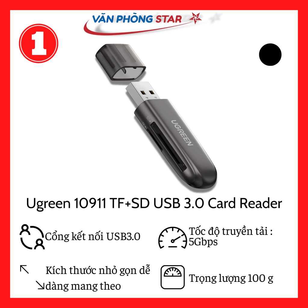 Ugreen 10911 TF+SD USB 3.0 Card Reader CM406 20010911