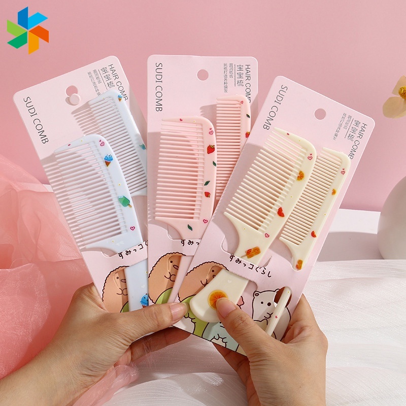 Bộ 2 Lược Chải Tóc Nhựa Chống Tĩnh Điện Hình Hoạt Hình Đáng Yêu Cho Bé JP6
