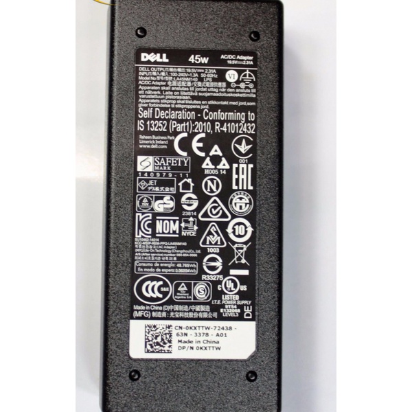 Sạc Laptop Dell 19.5V - 2.31A – 45W Chân Kim Nhỏ Loại Tốt (dùng cho Dell 3410 3420 3558 3458 3468 3480 5402 5459 5568