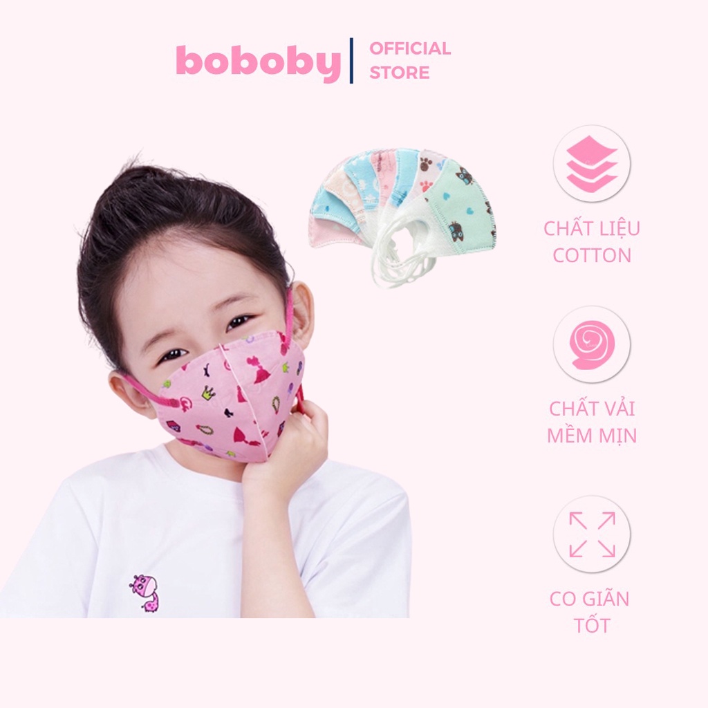 Khẩu trang 3D cho bé 3 lớp kháng khuẩn, kháng bụi từ 0 -10 tuổi