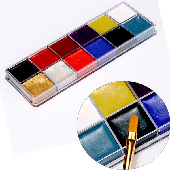 🔥Hot giảm giá🔥 Màu pha trộn Nghề trang điểm 12 màu Halloween Bộ sơn mặt trên cơ thể Vẽ mặt Bảng màu nghệ thuật Cosplay Trang điểm- yjteam67 | BigBuy360 - bigbuy360.vn