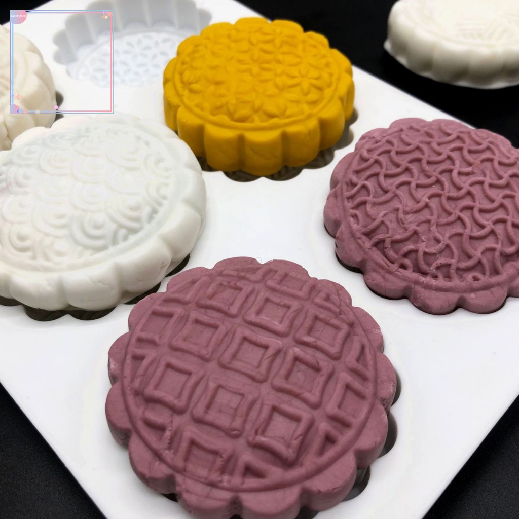 Khuôn Silicone Làm Bánh Trung Thu Hình Tròn Chống Dính Tiện Dụng Cho Nhà Bếp DIY