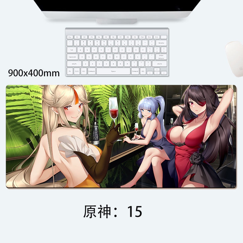 Tấm lót chuột bàn máy tính chơi game dày dặn họa tiết hoạt hình Genshin Impact cỡ lớn