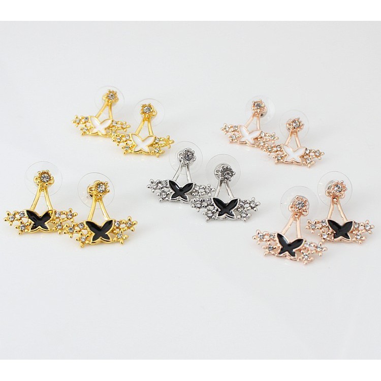 [AH57] BÔNG TAI BƯỚM ĐÍNH ĐÁ NHÂN TẠO CỰC SANG CHẢNH