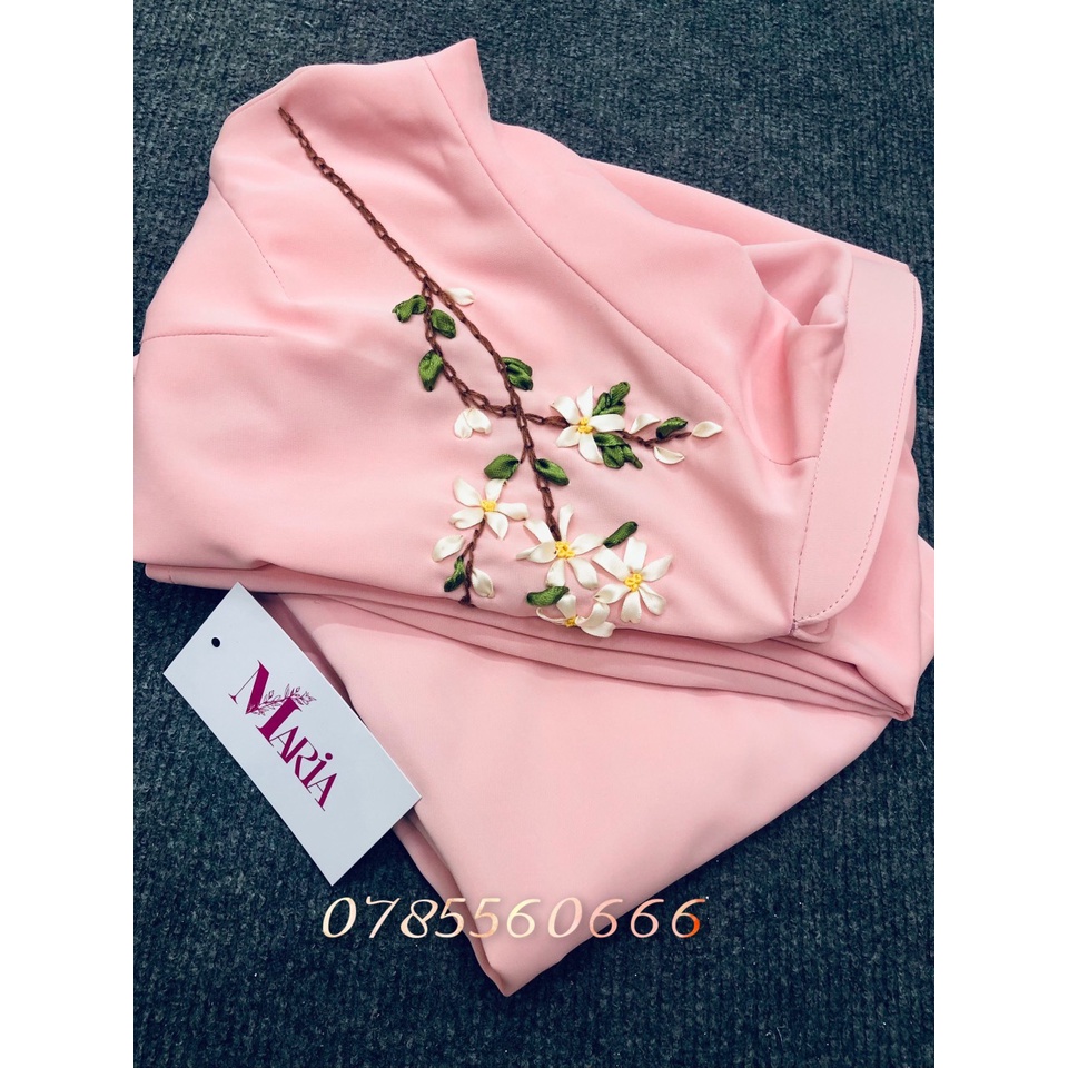 [𝐌𝐀𝐑𝐈𝐀] 𝙏𝙃ƯƠ𝙉𝙂 𝙃𝙄Ệ𝙐 Aó Dài 𝐦à𝐮 𝙃Ồ𝙉𝙂 𝙋𝙃Ấ𝙉- họa tiết 𝙃𝙊𝘼 𝙓𝙐𝙔Ế𝙉 𝘾𝙃𝙄 2 Tà (1 lớp) chuẩn FORM