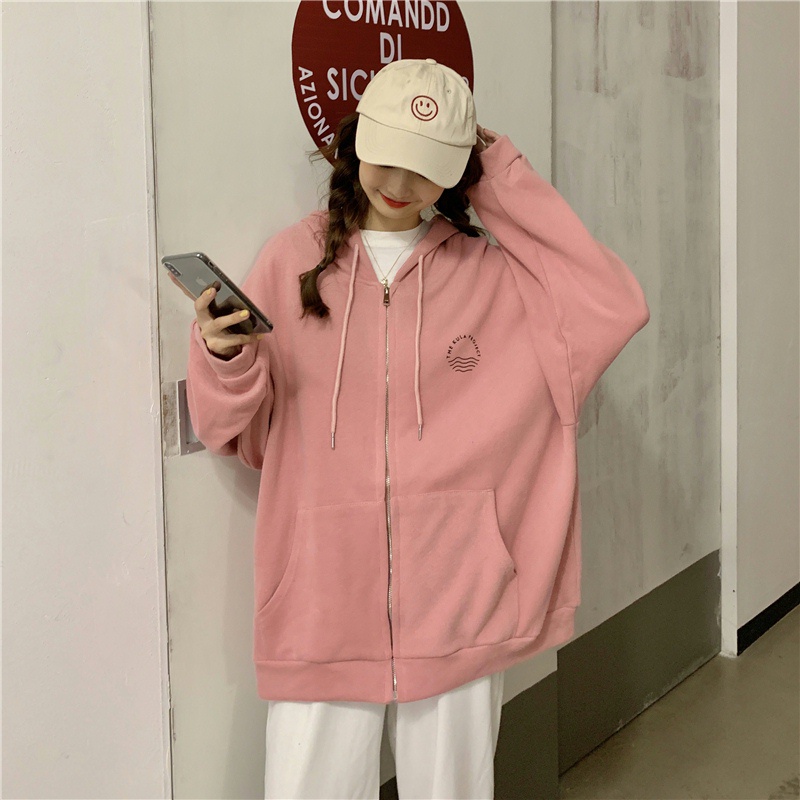 Áo Hoodie Mỏng Tay Dài Oversize Thời Trang Mùa Thu Hàn Quốc Mới