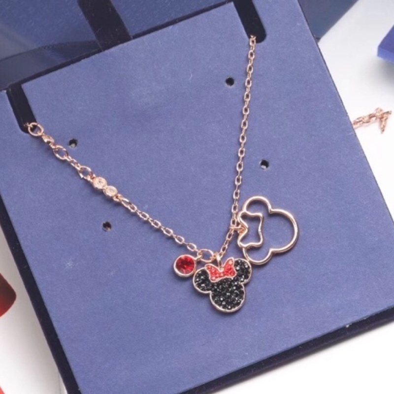 FREE SHIP Dây Chuyền Nữ WILLFAN Mickey Mouse Necklace Porcelain Inlay Technology Necklace Crystal FASHION cá tính Trang sức trang sức đeo THỜI TRANG