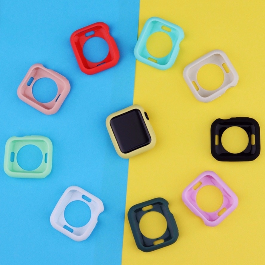 Ốp Silicone Dẻo Bảo Vệ Đồng Hồ Thông Minh Series 7 6 SE 5 4 3 2 1 45mm 41mm 40mm 44mm 42mm 38mm