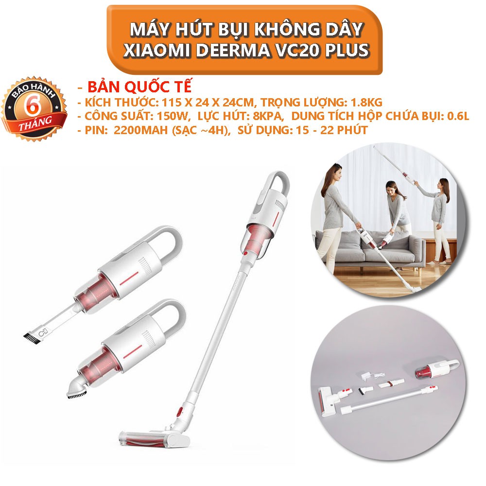 Bản quốc tế] Máy hút bụi cầm tay không dây Xiaomi Deerma VC20 Plus - Bảo hành 6 tháng