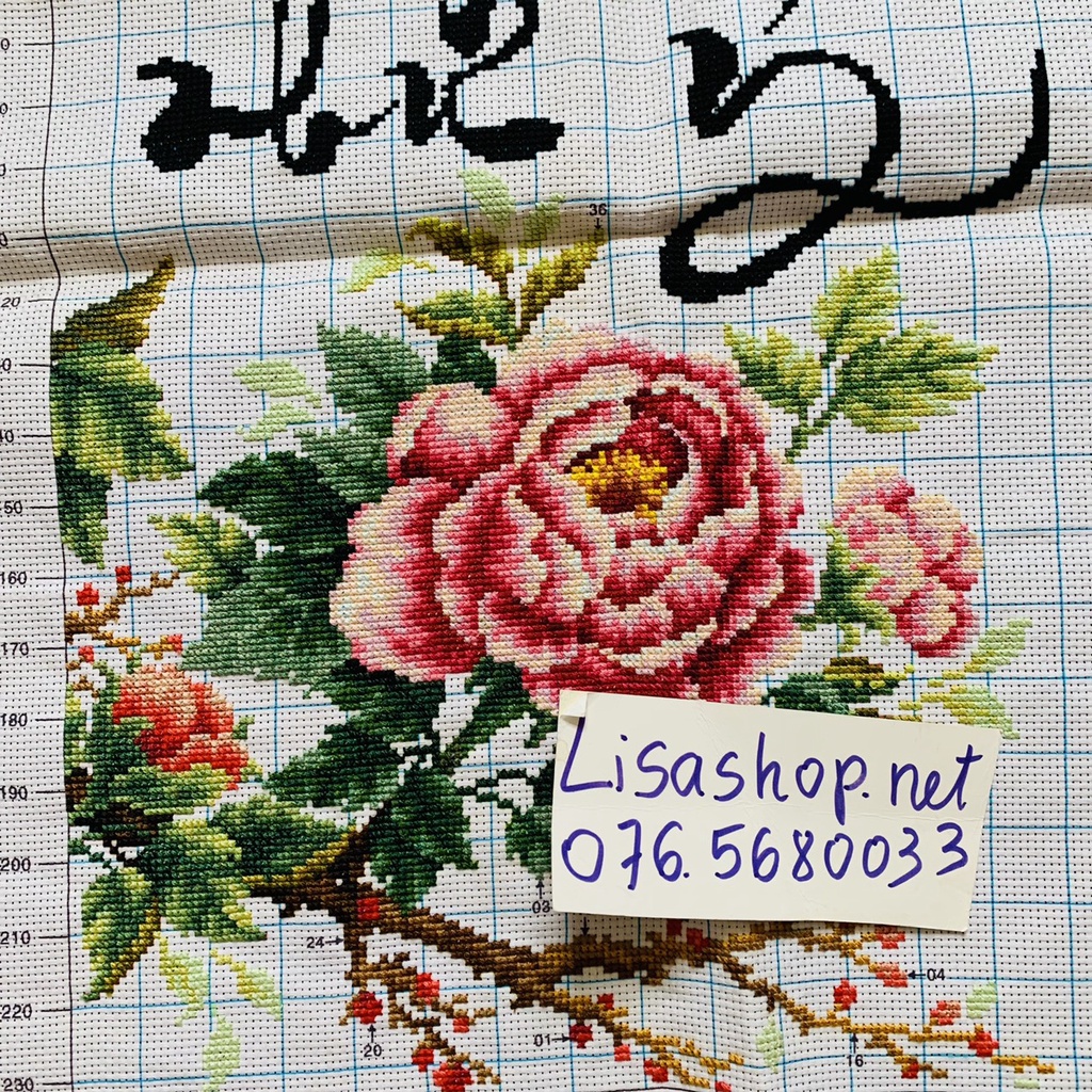 Tranh thêu chữ thập PHÚC LỘC NHƯ Ý đã thành phẩm 62x44cm đã thêu