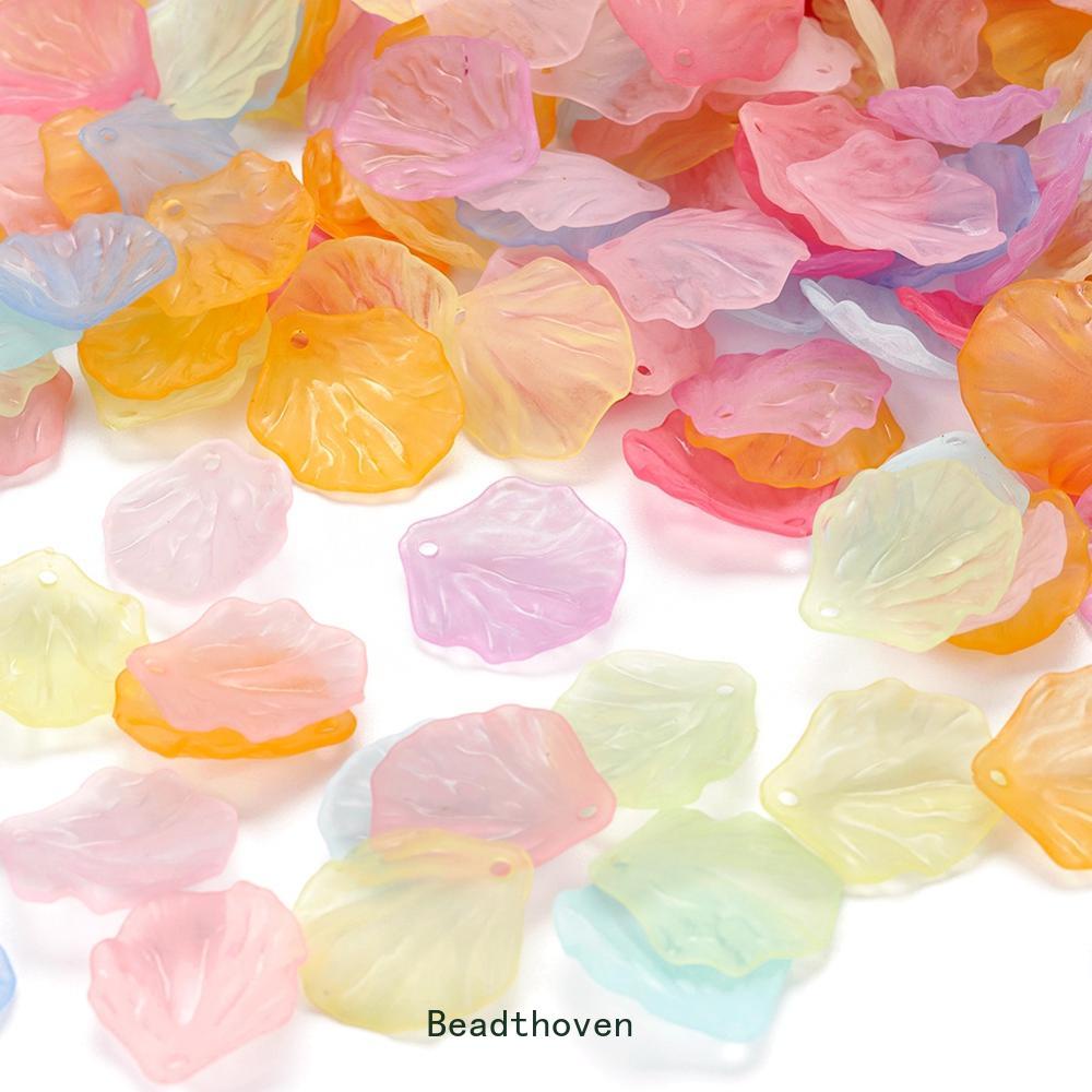 Bộ 200 Mặt Dây Chuyền Acrylic Trong Suốt Nhiều Màu 19.5x16.5x4mm: 1.5mm