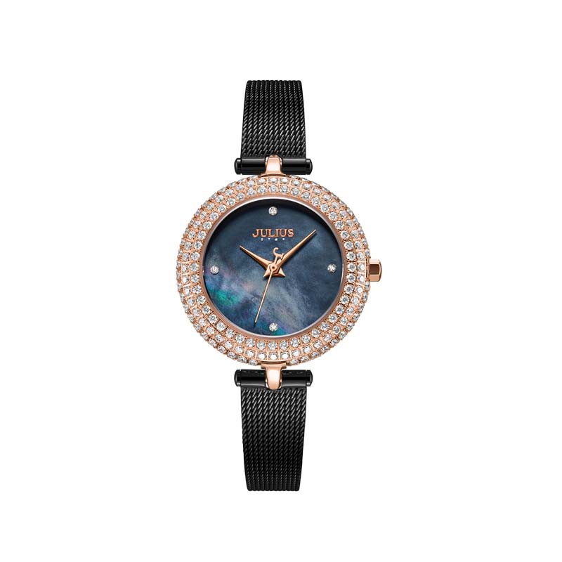 Đồng hồ nữ JS-041C kính sapphire Julius Star Hàn Quốc dây thép