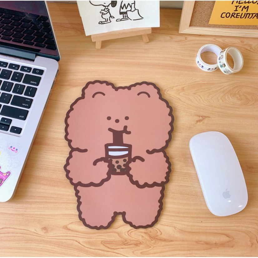 Lót chuột cute laptop - BinaShop - Gấu nâu