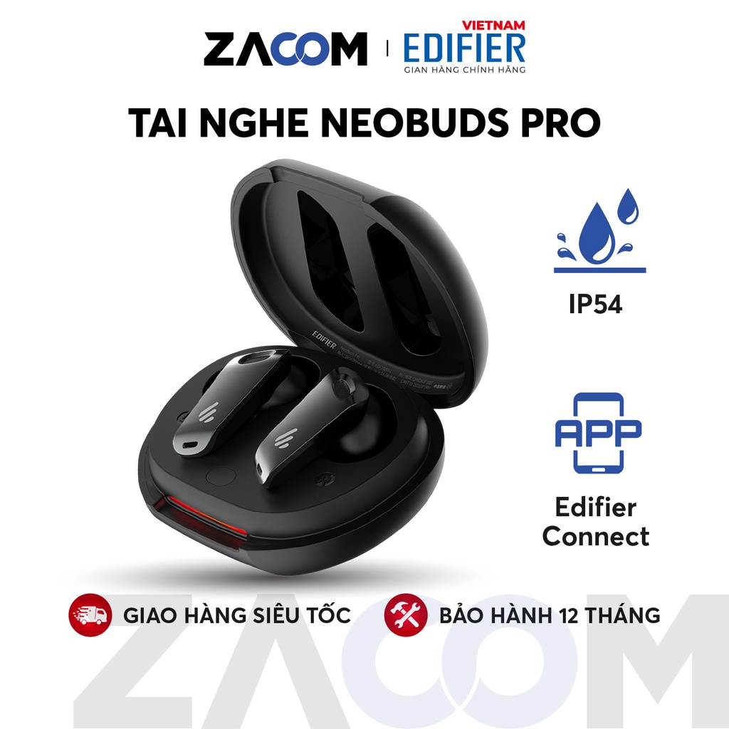 Tai nghe Bluetooth EDIFIER NEOBUDS PRO Thời lượng pin 24 giờ HIRES Audio Wireless Chống ồn chủ động 6 micro đàm thoại