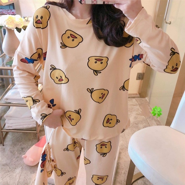 Bộ Ngủ Nữ Dài Tay Hoạt Hình Dễ Thương Chất Vải Mềm Mại Mặc Thoải Mái Mã 554 You Store