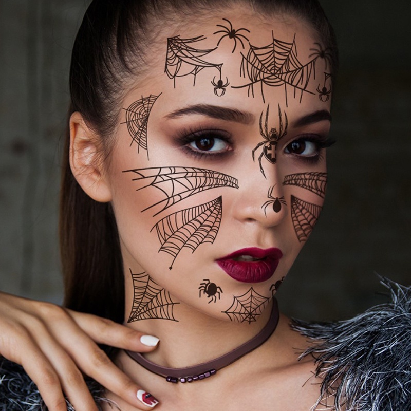 (Hàng Mới Về) Hình Xăm Dán Tạm Thời Hình Mạng Nhện Trang Điểm Halloween Vui Nhộn Chống Thấm Nước | BigBuy360 - bigbuy360.vn
