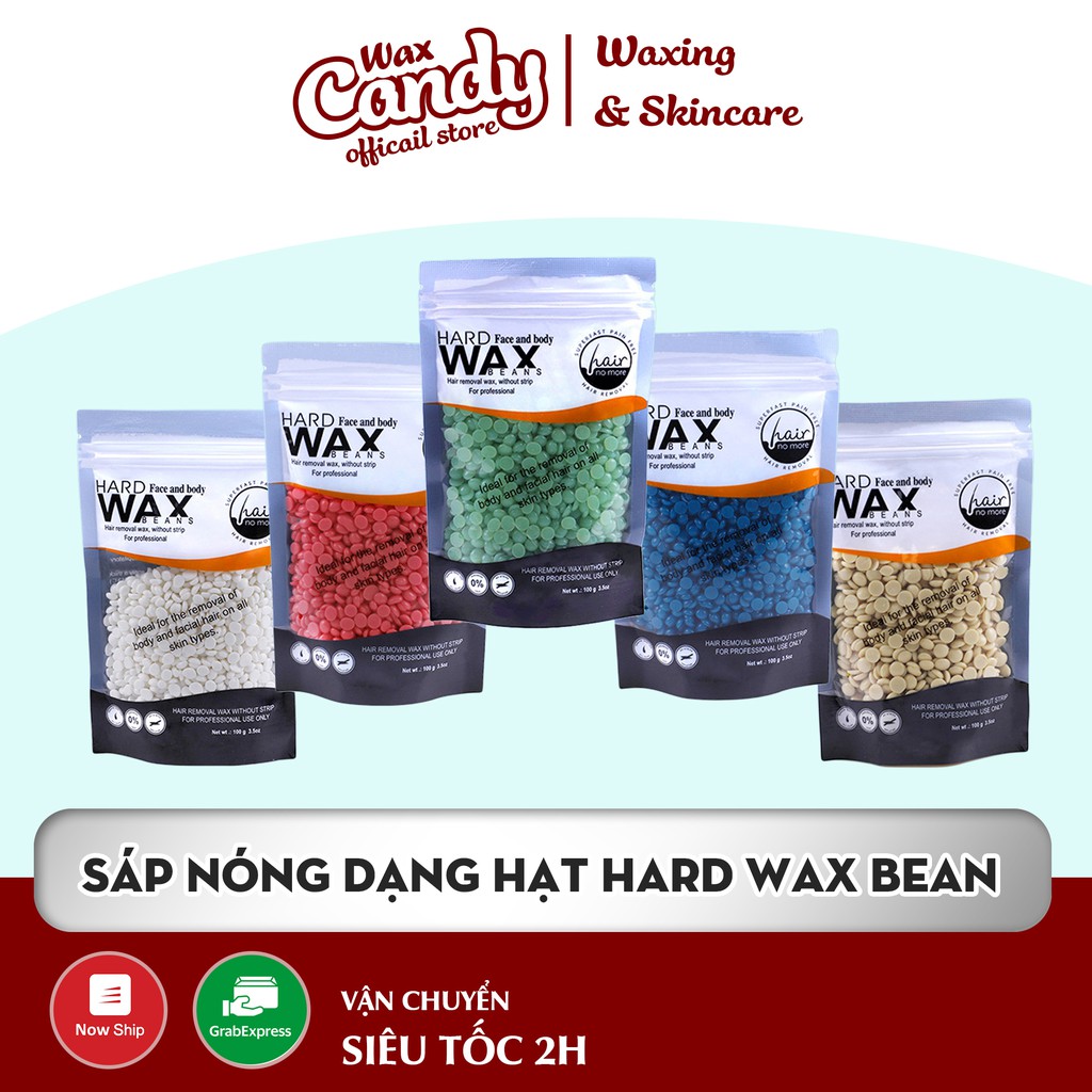 Sáp wax lông nóng Hard Wax Bean 100Gram FACE & BODY WAXING CANDY WAX - TẶNG KÈM QUE GỖ