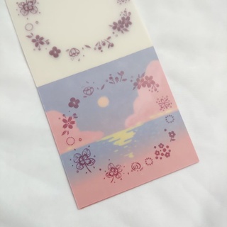 Giấy note trong suốt các mùa nhiều màu và mẫu trong 1 xấp dạng giấy can in hình màu trắng đục
