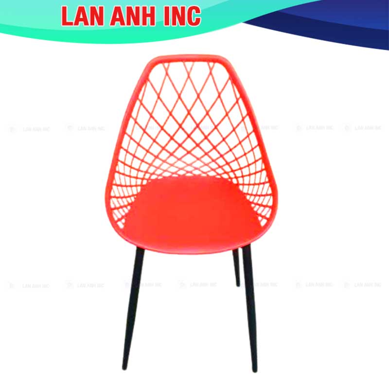 Ghế nhựa cafe văn phòng bàn ăn chân sắt tựa lưng cao đẹp eames LAGE321