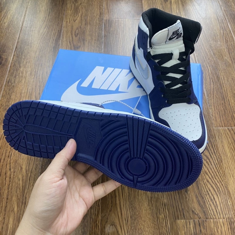 (tặng móc khoá) Giầy jordan 1 xanh navy cao đẹp fullbox