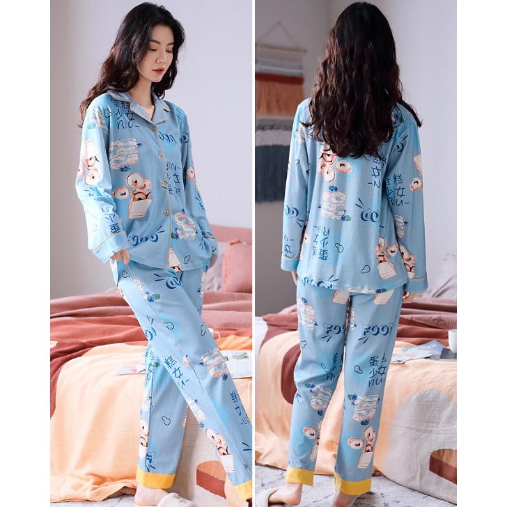 {ẢNH THẬT} Đồ bộ nữ Pijama thu đông mặc nhà chất vải Cotton 100% style Hàn Quốc, sài rất thoải mái- Shop Thủy Bông