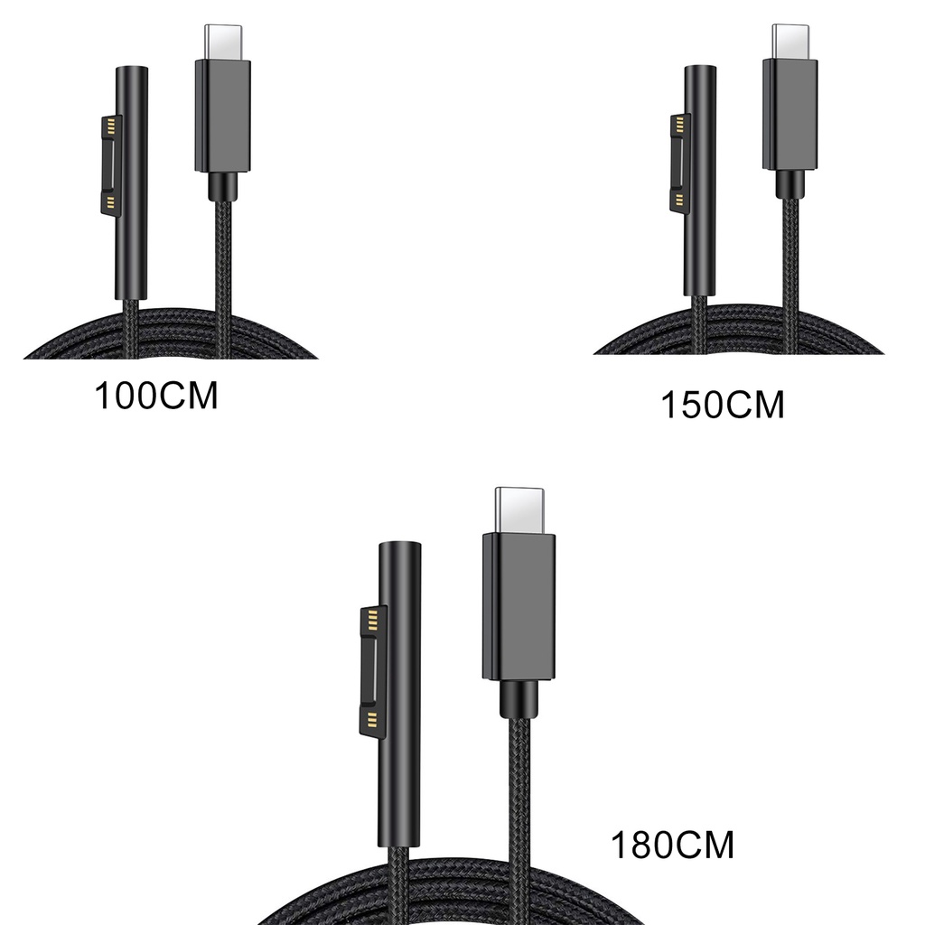 Dây cáp sạc 3A Type-c 1/1.5/1.8m cho laptop Surface Pro 3/4/5/6