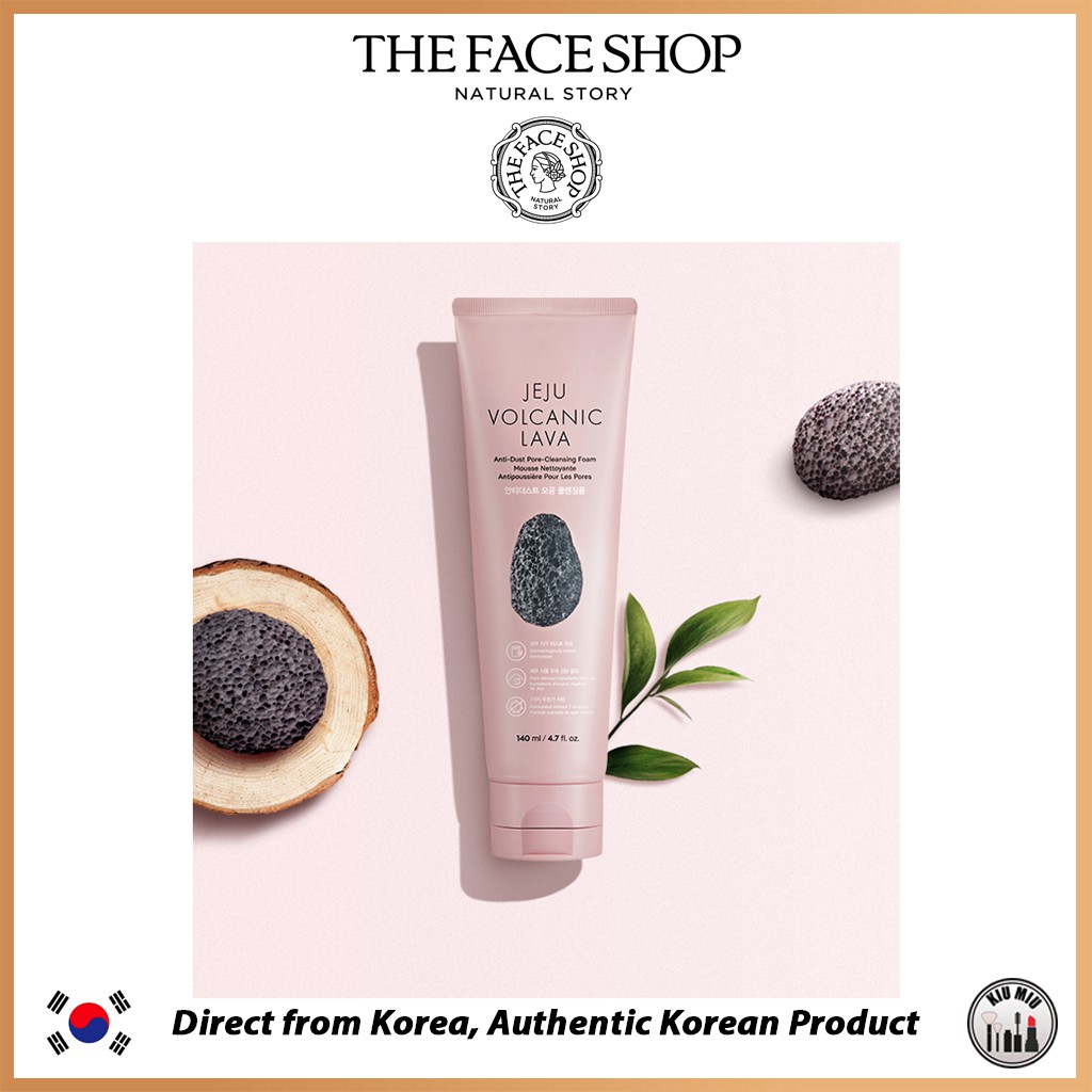 THE FACE SHOP JEJU VOLCANIC LAVA Anti dust Pore-Cleansing Foam 140ml *ORIGINAL KOREA*
