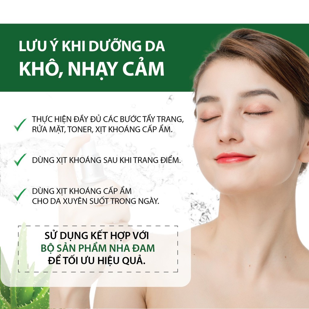 Xịt Khoáng Nha Đam Cấp Nước Tức Thì, Làm Dịu Da & Cân Bằng Độ Ẩm MILAGANICS 100ml (Chai)