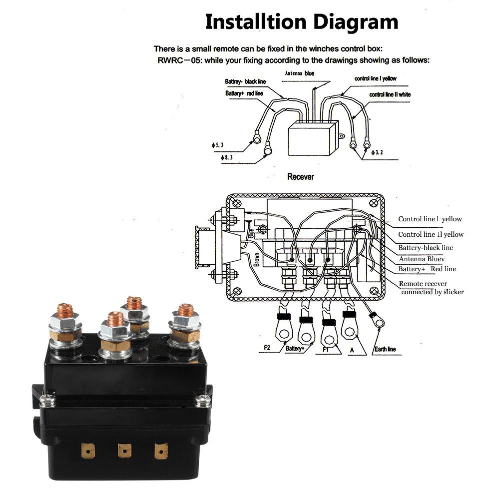 MG Công tắc tơ HD 12V 500A Bộ điều khiển tời Solenoid Relay đôi Phục hồi từ xa không dây