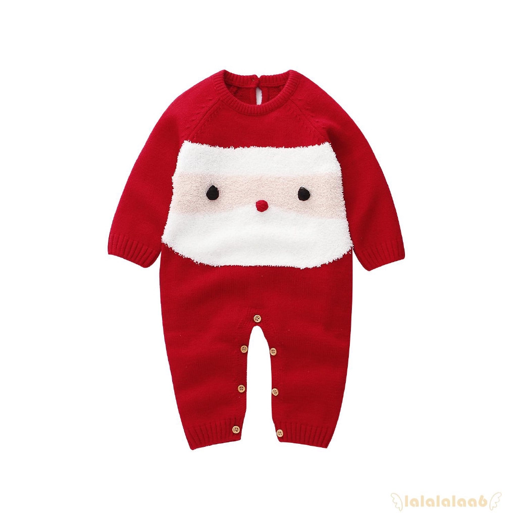 Áo len dài tay liền quần phong cách Giáng sinh dễ thương cho bé
