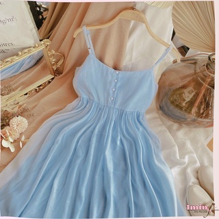 Đầm babydoll xanh (Bầu bì bon chen được)-D0155