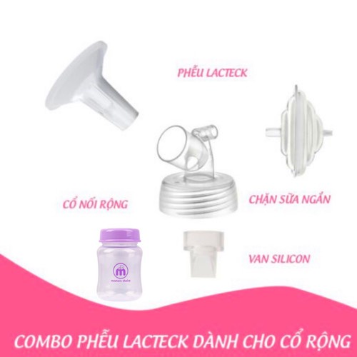 COMBO Phễu hút sữa Lacteck sử dụng cho các dòng máy hút sữa : Spectra, Avent, Concung, Cimilre, Unimom, Felix, Fatz..